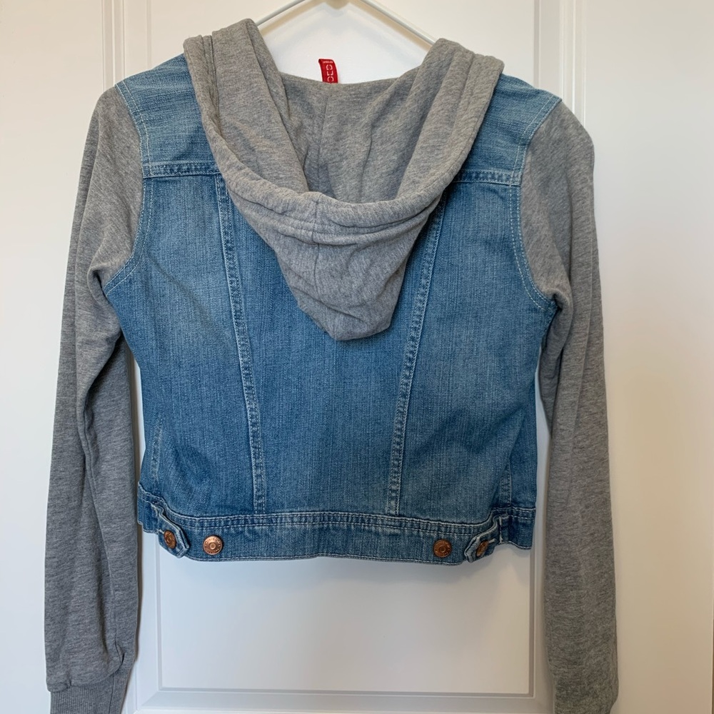 H&M Denim Jacket with Sweater Sleeves - Picture 2 of 3